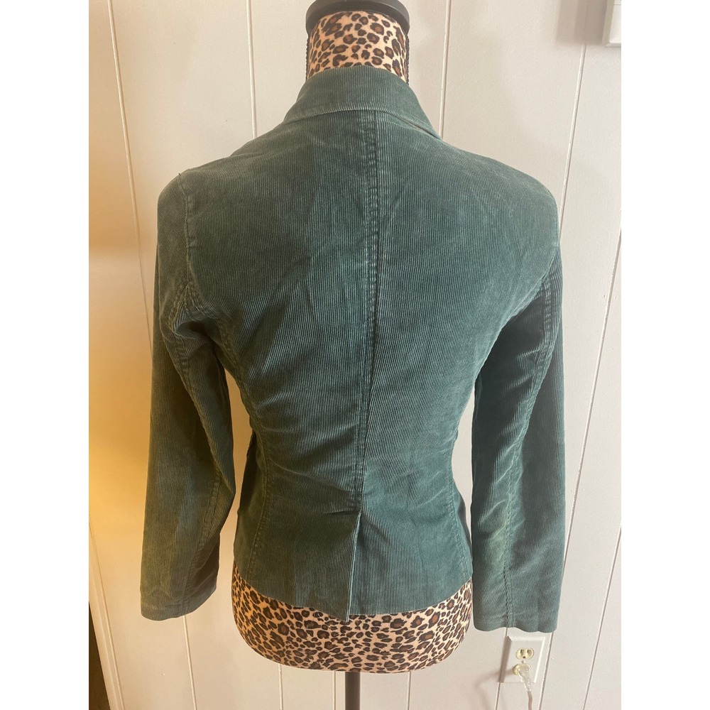 GAP Stretch Vintage Corduroy Y2K Blazer Jacket Forest Green Women's Size 1 - Picture 2 of 5